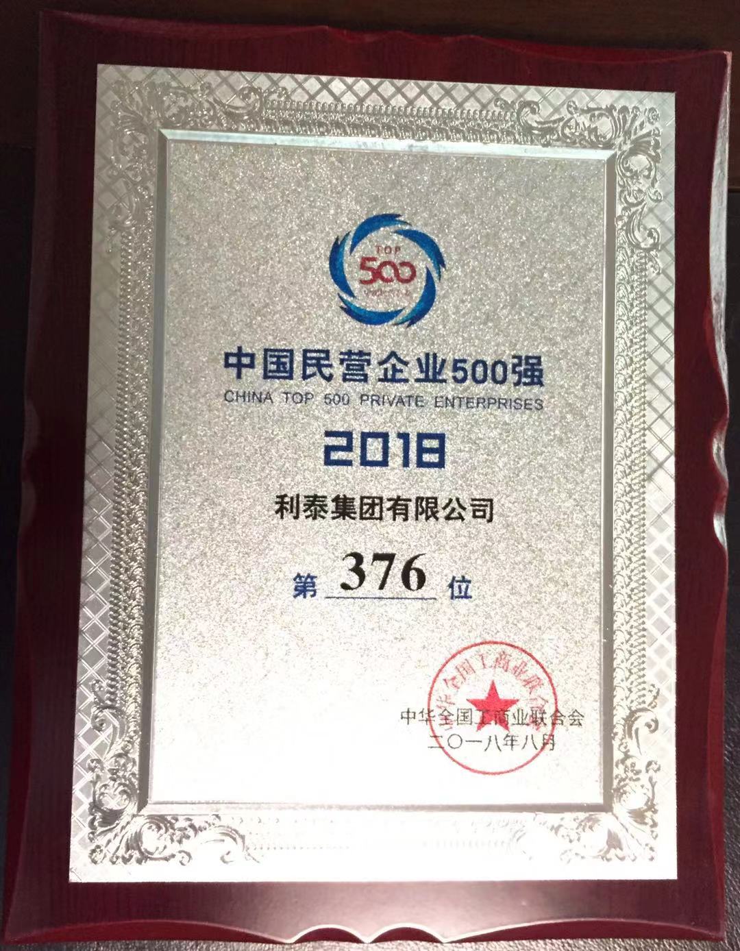 2018中國民營企業(yè)500強（第376位）